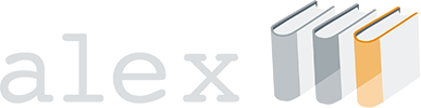 Alex författarlexikon logo