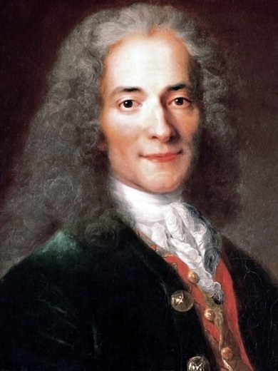 Författarporträtt av Voltaire