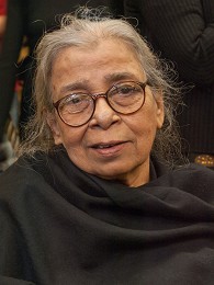 Poträttbild av Mahasweta Devi
